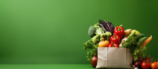 une boîte de légumes avec un fond vert