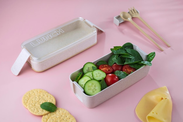 Boîte à lunch végétarienne au bureau ou à l'école