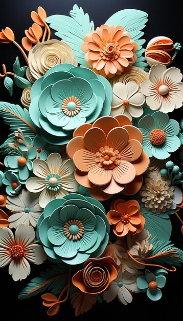 boîte à motifs personnalisés avec diverses fleurs à motifs