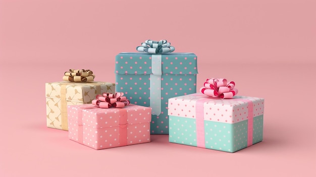 une boîte avec un nœud rose sur elle qui dit " Joyeux anniversaire "