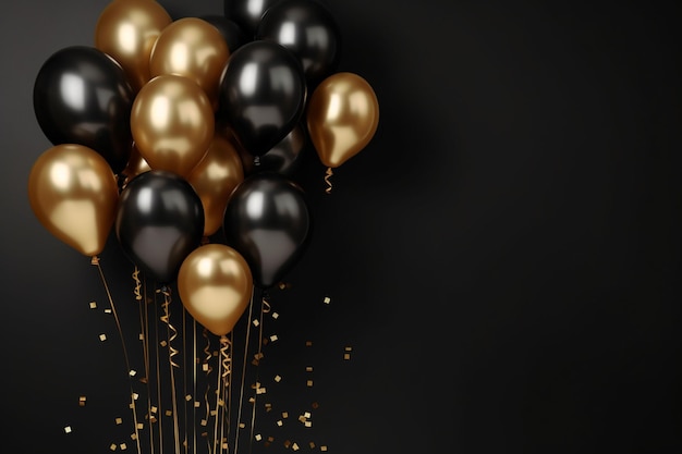 Une boîte noire dans Black Friday avec un tas de ballons dessus