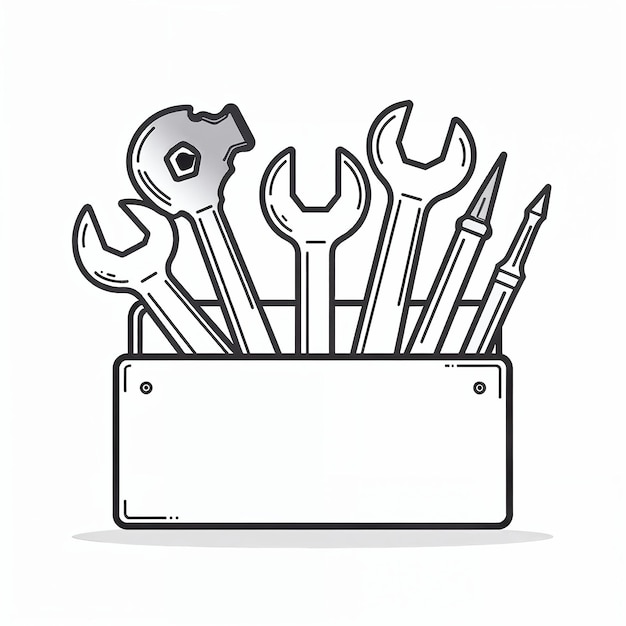 Boîte à outils avec clés et autres outils