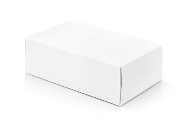 Boîte en papier blanc pour la conception de produits.