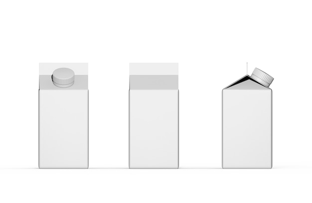 Boîte de papier de boisson d'emballage de lait en carton blanc avec bouchon à vis rond