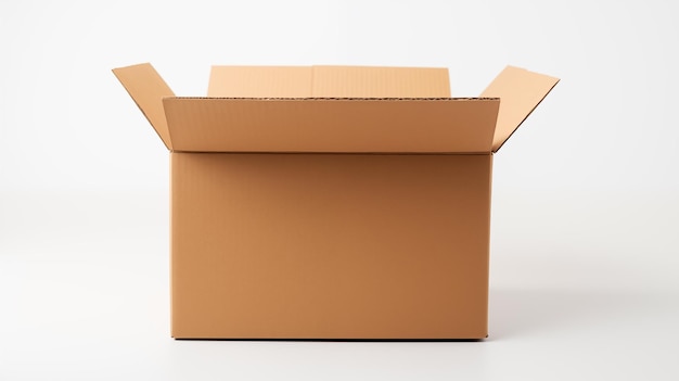 Boîte de papier fermée et isolée sur fond blanc