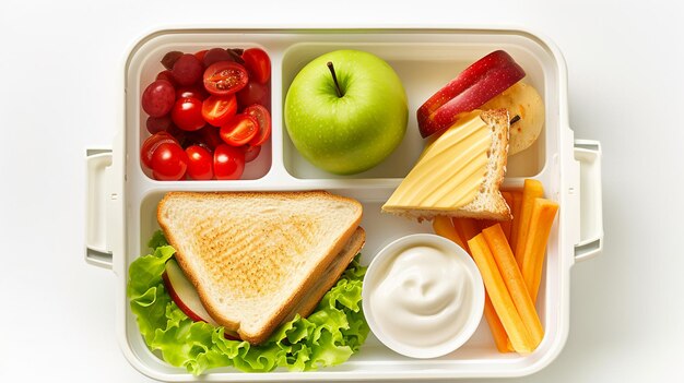 Photo boîte de petit déjeuner scolaire pour enfant ai générative
