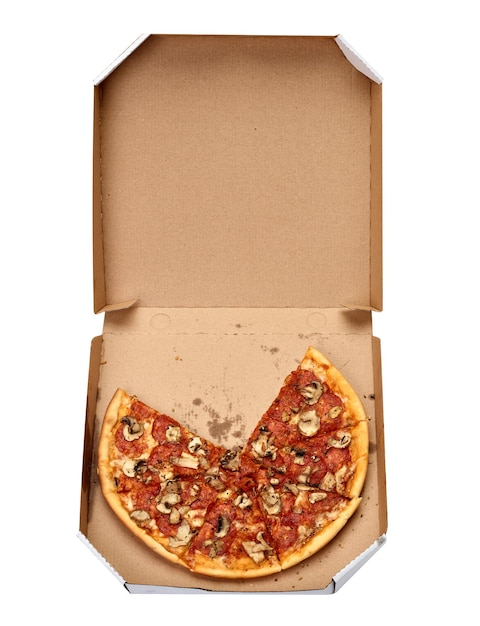 Photo boîte à pizza alimentaire carton livraison colis repas dîner déjeuner