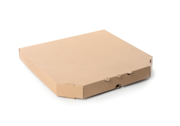 Boîte à pizza isolée sur une maquette blanche pour la conception Livraison de nourriture