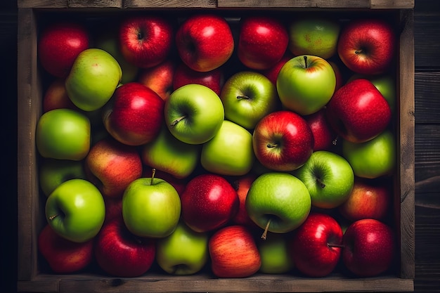 Une boîte de pommes.