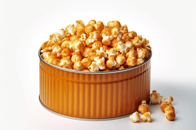 Photo une boîte de pop-corn avec une boîte rouge