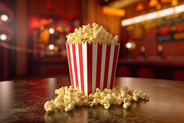 boîte à pop-corn dans le cinéma générée par l'IA