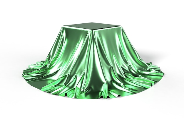 Boîte recouverte de tissu métallisé vert
