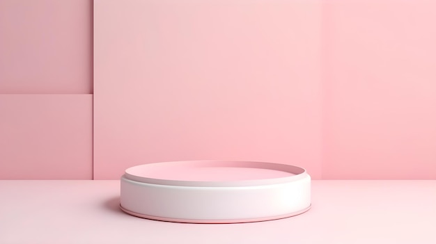 Une boîte ronde rose pour la présentation du produit