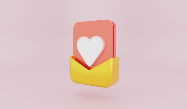 Photo une boîte rose et orange avec un cœur dedans.