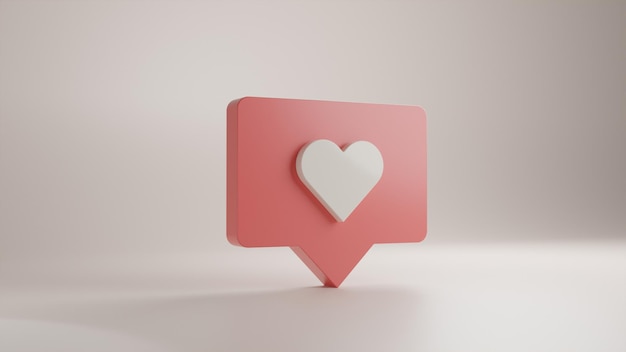 Une boîte rouge avec un coeur au milieu comme une notification