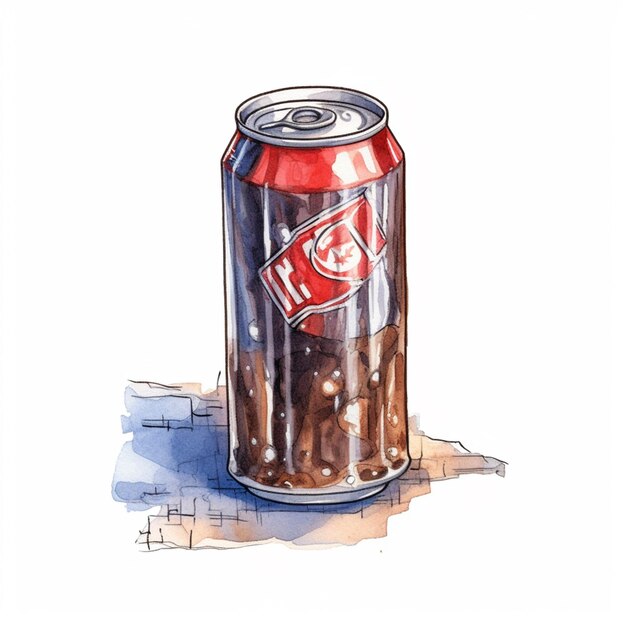 Une boîte de soda à arpenter avec un bouchon rouge sur elle.