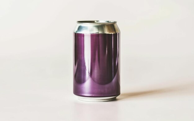 Boîte de soda de couleur pourpre métallique sans logo sans texte