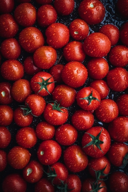 Une boîte de tomates avec le mot tomate sur le devant