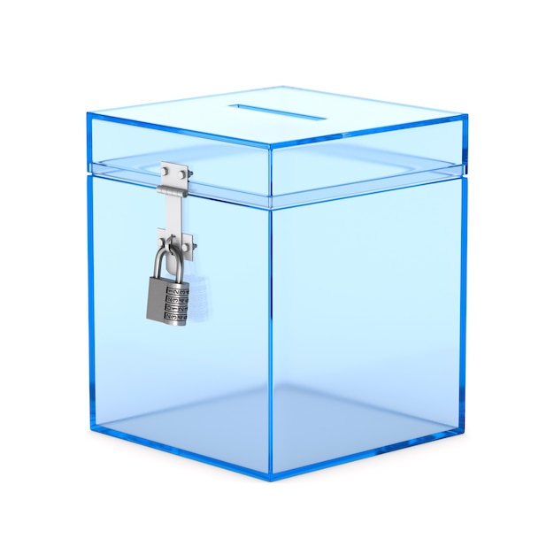 Boîte de vote transparente. Rendu 3D isolé