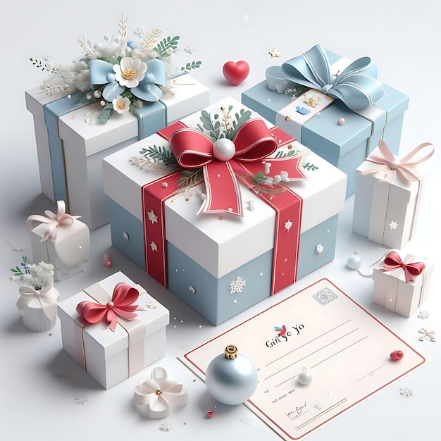 Photo boîtes cadeaux 3d réalistes isolées sur fond blanc téléchargement gratuit