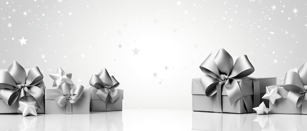 Photo boîtes à cadeaux blanches avec emballage rouge et or