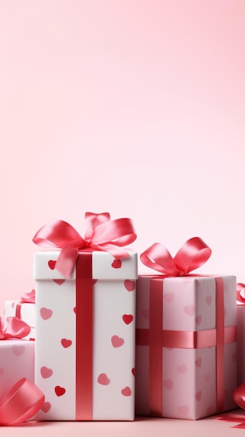 Boîtes à cadeaux Jour de la Saint-Valentin Arrière-plan espace de copie Achat de cadeaux