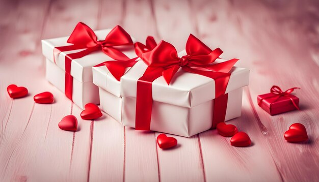 Photo des boîtes à cadeaux pour la saint-valentin