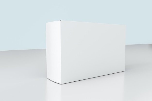 boîtes d'emballage blanches de rendu 3d avec fond blanc