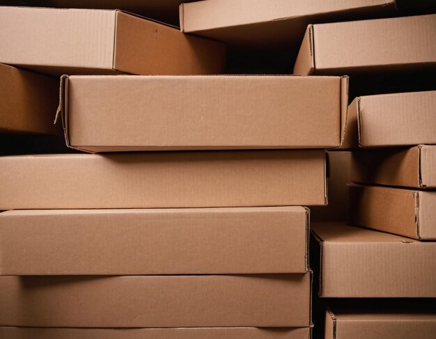 Photo boîtes de pizza en carton empilées