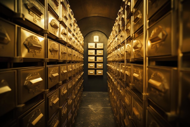 Boîtes postales en or une boîte ouverte