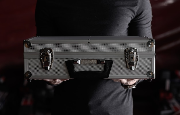 Photo boîtier en fer en métal la valise en fer en aluminium avec serrures