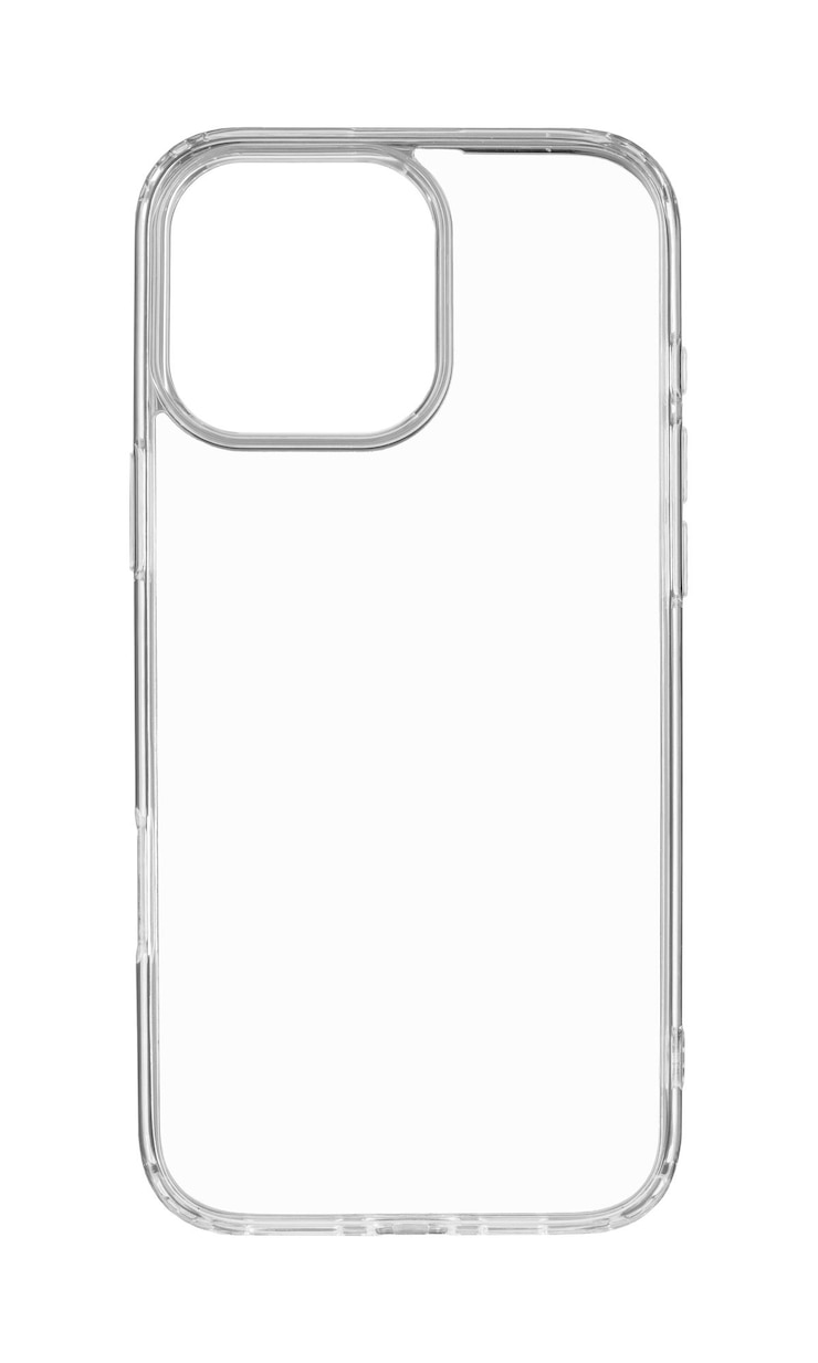 Photo boîtier en silicone transparent pour le dernier modèle de téléphone sur fond blanc isolé