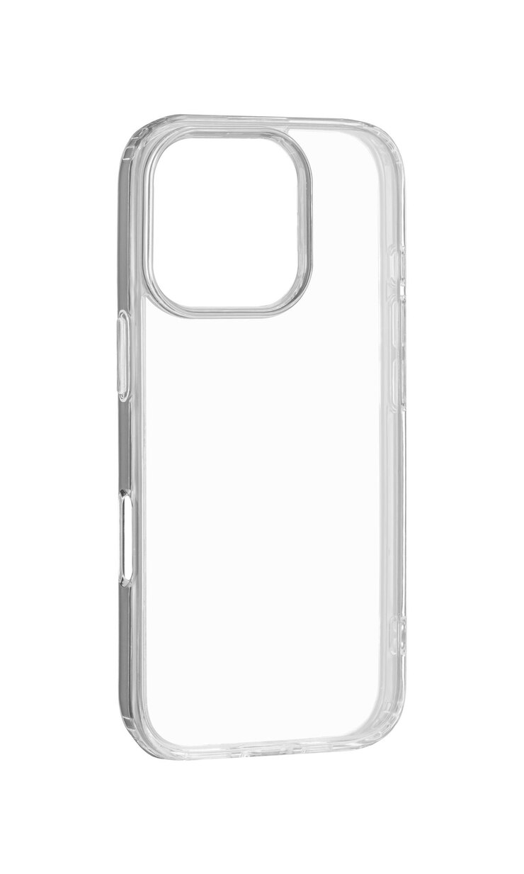 Photo boîtier en silicone transparent pour le dernier modèle de téléphone sur fond blanc isolé