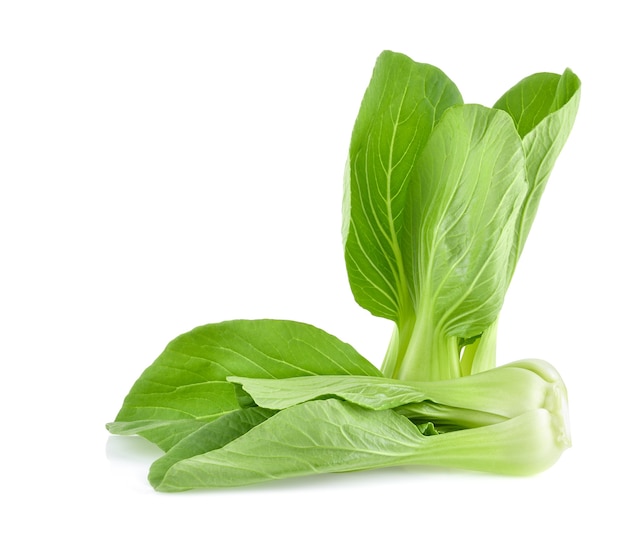 Bok choy (chou chinois) isolé sur fond blanc