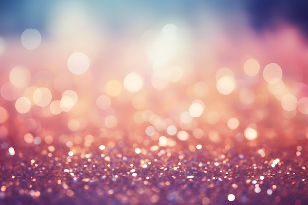 Bokeh Abstract Background with Glitter Lights Blurred Soft vintage coloré