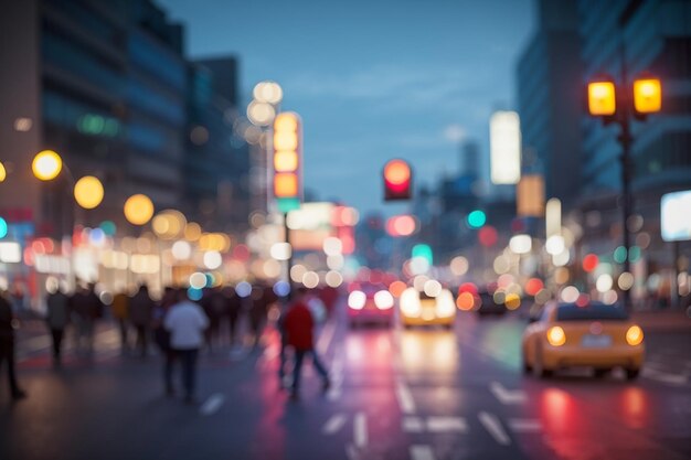 Bokeh flou du feu de circulation sur la ville