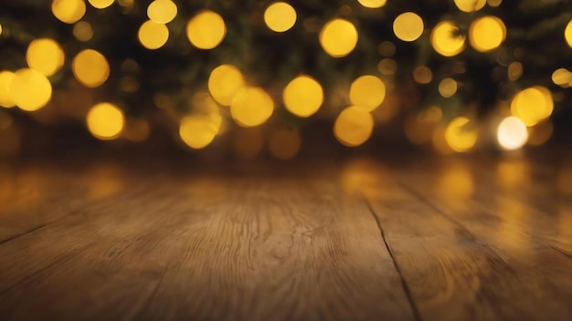 Bokeh jaune d'une guirlande de Noël