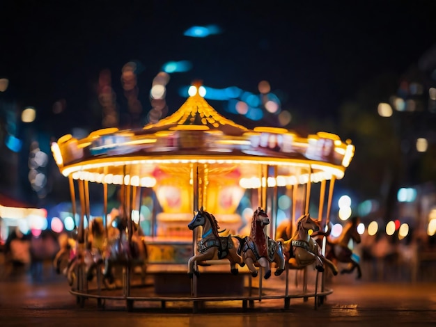 Photo bokeh de joie tourne la nuit