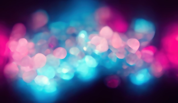 Photo bokeh lumière fond fluorescent néon bleu rose