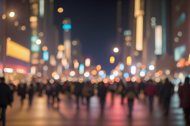 Bokeh d'une rue animée de la ville