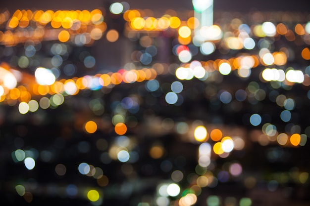 bokeh de ville la nuit à Bangkok, Thaïlande