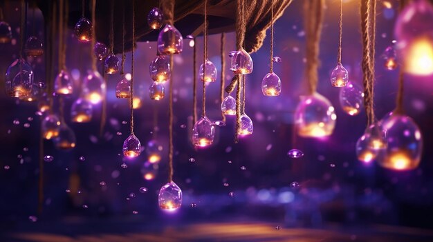 Un bokeh violet étincelant créant une atmosphère enchanteuse et mystique avec son éclat vibrant