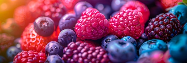 bol de baies vibrantes présentant les couleurs et les textures variées des fruits frais IA générative