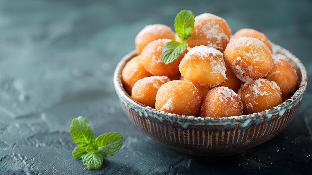 Un bol de beignets frits faits maison Un délice sucré et glacé