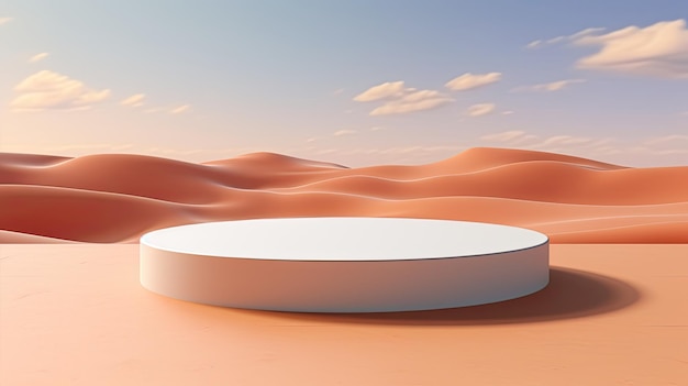 un bol blanc avec un couvercle blanc se trouve au milieu d'un désert.