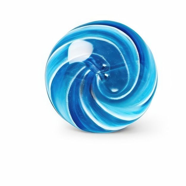 Photo un bol bleu et blanc avec un motif en spirale.