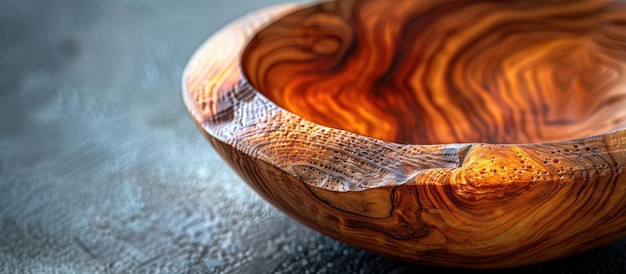 Un bol en bois sur la table