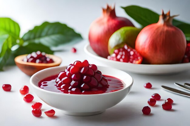 un bol de cerises avec un bol de cerises et un bol de cerises.