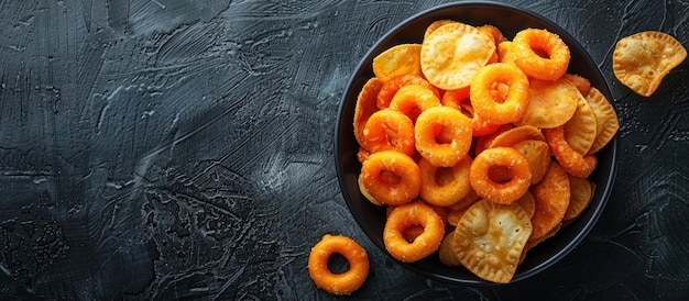 Un bol de Cheetos sur la table