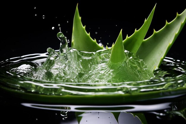 un bol d'eau avec une feuille dedans